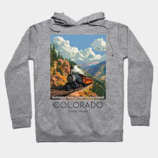 A Vintage Travel Illustration of the Durango and Silverton Narrow Gauge Railroad - Colorado - US Hoodie